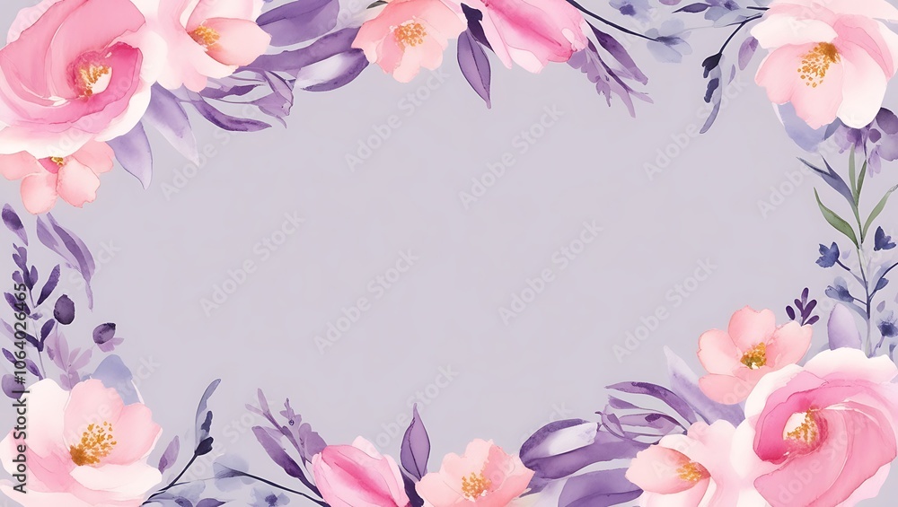 Pink flower frame background. Generative Ai. Pink flower frame background. Generative Ai.