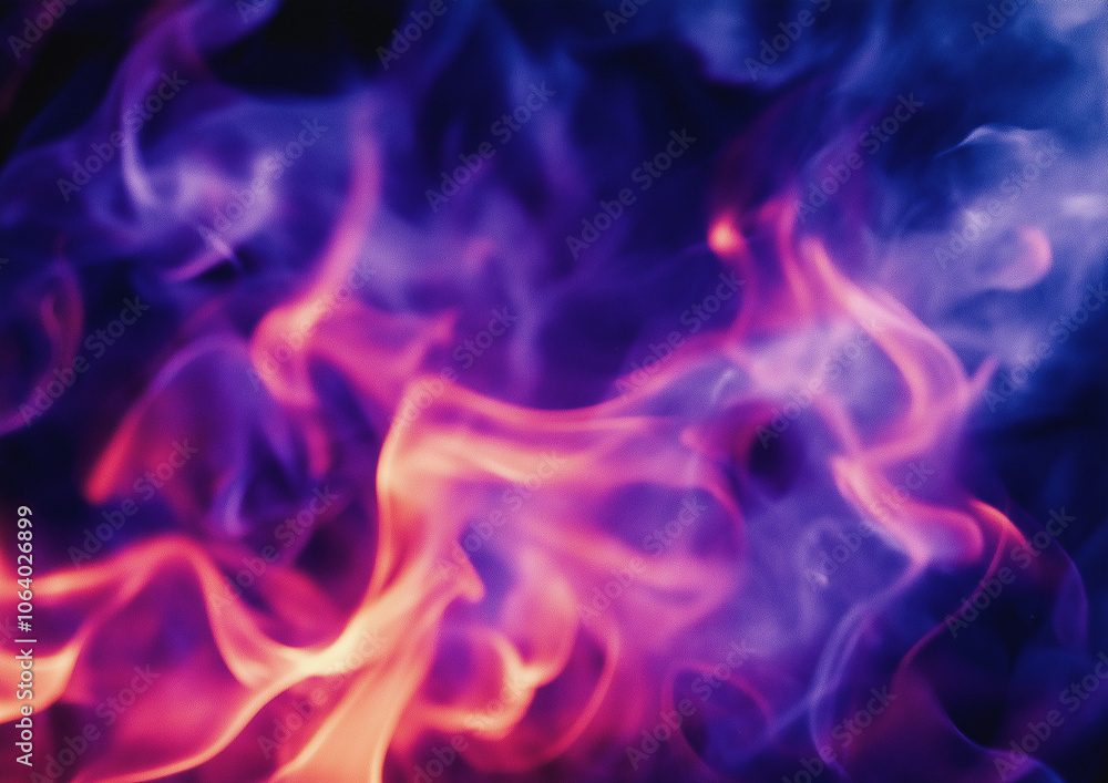 A glowing red and purple flame, background image, abstract composition, dark blue tone, high saturation, macro lens, strong contrast between light and shadow, fluid motion of flames. A glowing red and purple flame, background image, abstract composition, dark blue tone, high saturation, macro lens, strong contrast between light and shadow, fluid motion of flames.