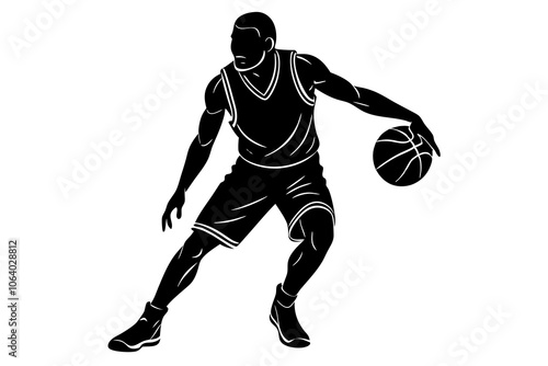 Basketball player silhouette , vector illustration,vector basketball players in silhouettes on white.