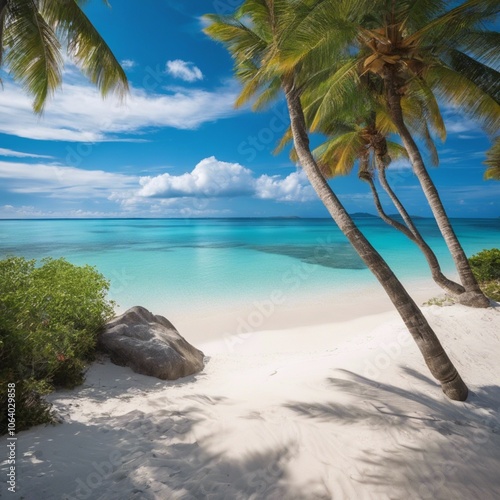 Fototapeta Naklejka Na Ścianę i Meble -  The sun, sand, and sea: paradise on earth.