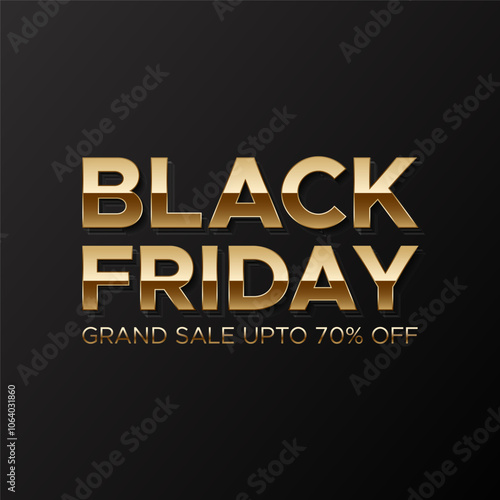 Black Friday Sale. Banner, poster, logo golden color on dark background. vector illustration