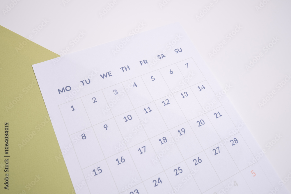 Monthly calendar. Calendar with date on paper. Day planner. Schedule of the week, month and year. Modern organizer. Business diary. Deadline reminder. Daily event management. Template and grid Monthly calendar. Calendar with date on paper. Day planner. Schedule of the week, month and year. Modern organizer. Business diary. Deadline reminder. Daily event management. Template and grid