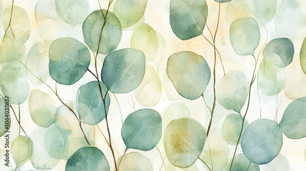 watercolor eucalyptus pattern watercolor eucalyptus pattern