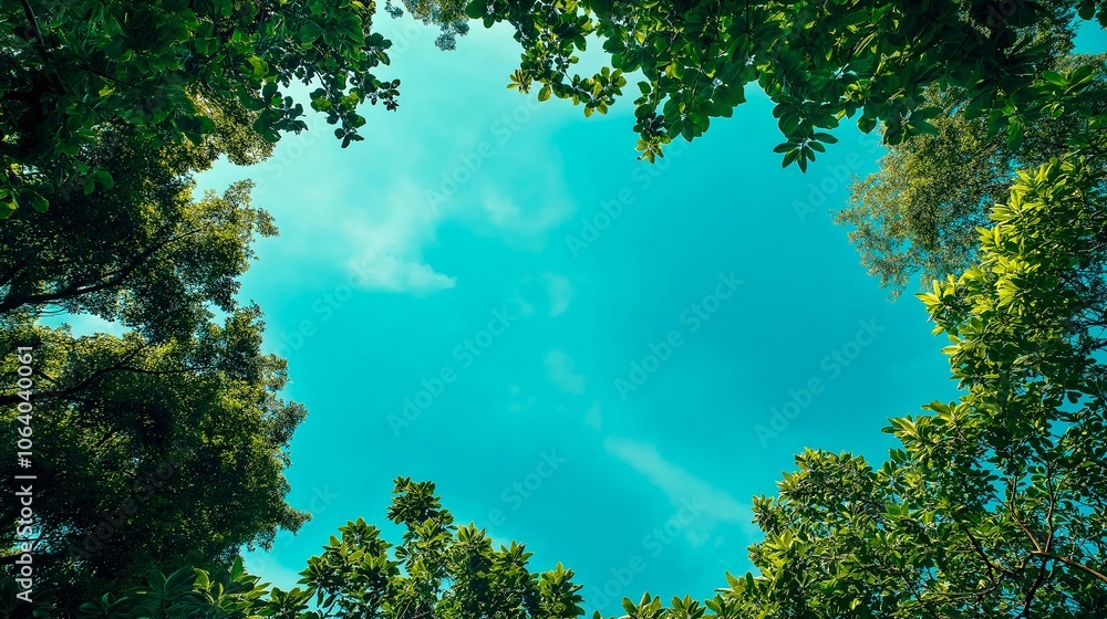 green trees and blue sky green trees and blue sky