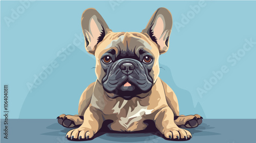 Flat illustration of French bulldog. Dog. Man's best friend.