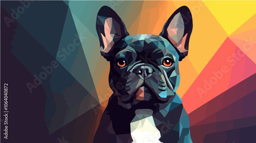 Flat illustration of French bulldog. Dog. Man's best friend.