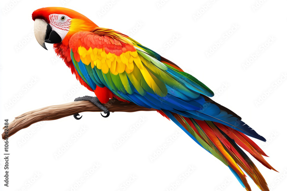 colorful parrot on a white background colorful parrot on a white background