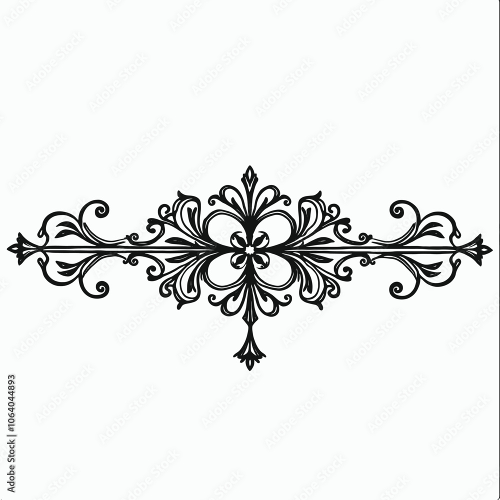 a black and white line drawing of an ornate design a black and white line drawing of an ornate design