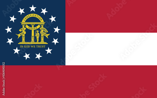 Normal flag of the United States of America federal state of GEORGIA