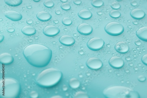 Wallpaper Mural Water drops on turquoise background, closeup view Torontodigital.ca
