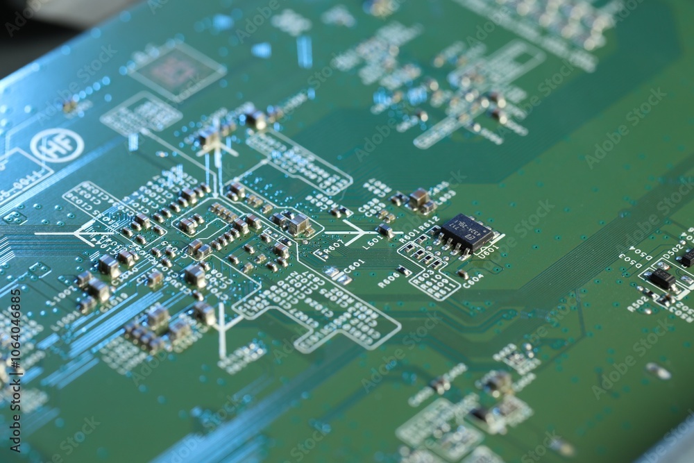 Computer circuit board, macro view. Electronic engineering Computer circuit board, macro view. Electronic engineering