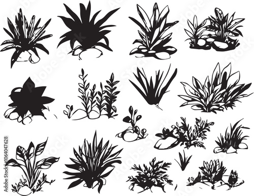 Set plants. Hand drawn vector illustration