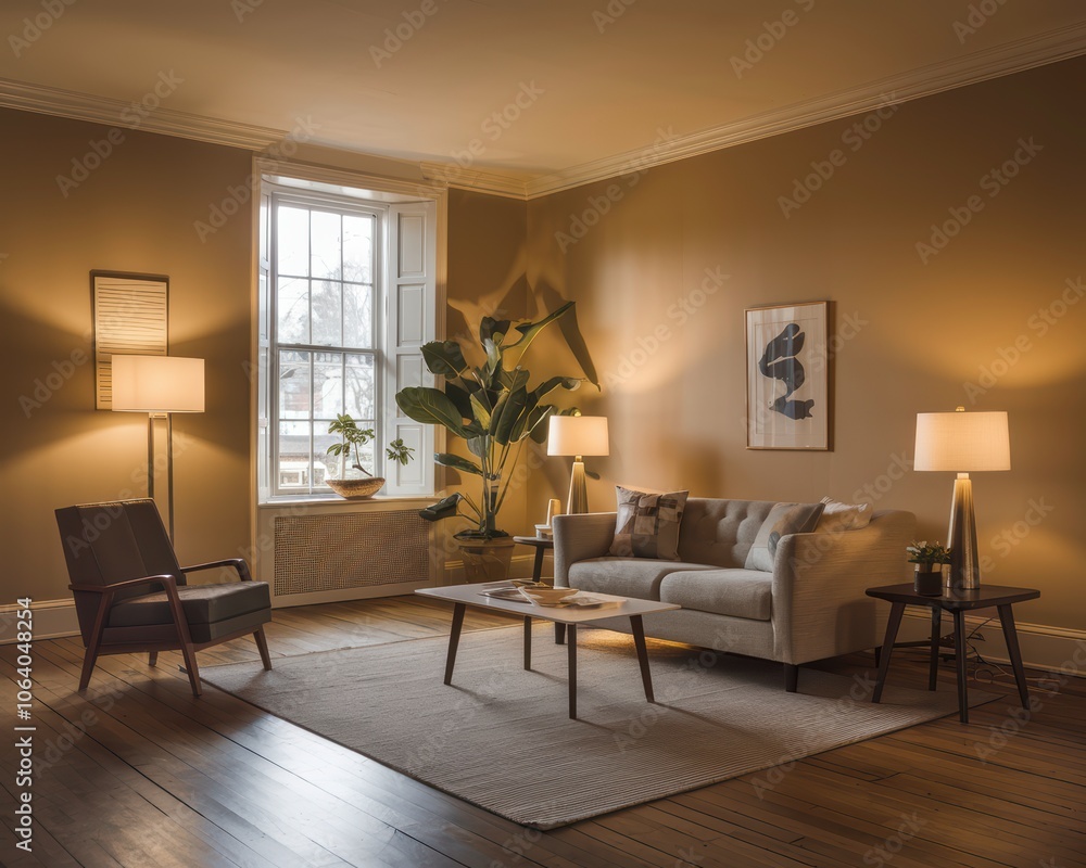 Fototapeta premium living room with flowers