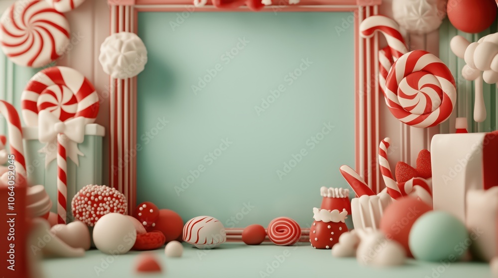 Festive candy frame for sweet holiday designs and posters Festive candy frame for sweet holiday designs and posters