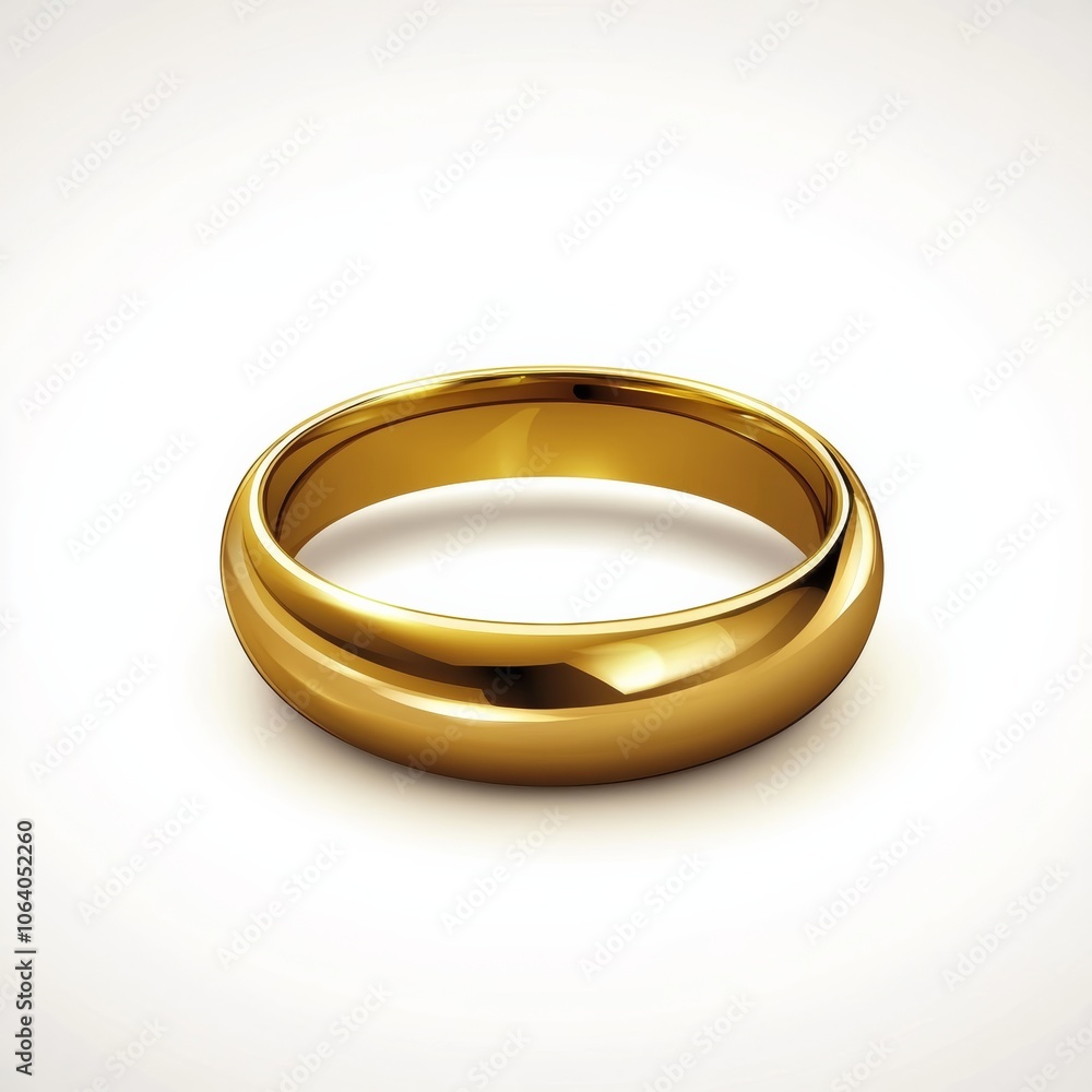 A stunning gold ring icon, isolated on a smooth white background, with subtle light effects enhancing its elegance A stunning gold ring icon, isolated on a smooth white background, with subtle light effects enhancing its elegance