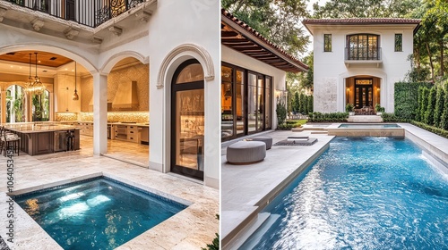 Wallpaper Mural Modern mediterranean villa showcasing swimming pool, spa, and open kitchen Torontodigital.ca