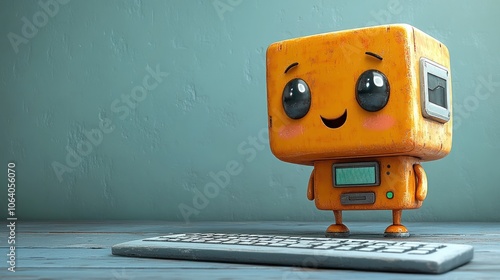 Cute Robot Using Computer