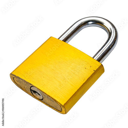 A vibrant yellow padlock with a silver shackle. This icon symbolizes security, protection, or privacy, commonly associated with locks, safekeeping, and restricted access.