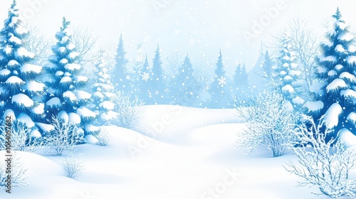 Wallpaper Mural Snow falling on pine trees in winter wonderland landscape Torontodigital.ca