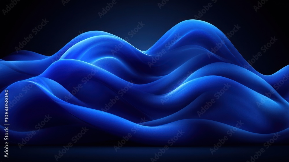 Abstract blue waves with dark background. Abstract blue waves with dark background.