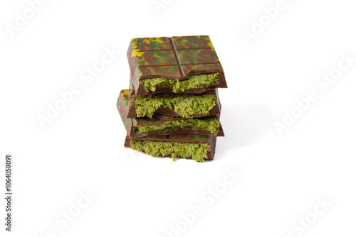 Dubai chocolate, Dubai chocolate with pistachio, kadaif chocolate