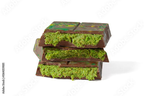 Dubai chocolate, Dubai chocolate with pistachio, kadaif chocolate