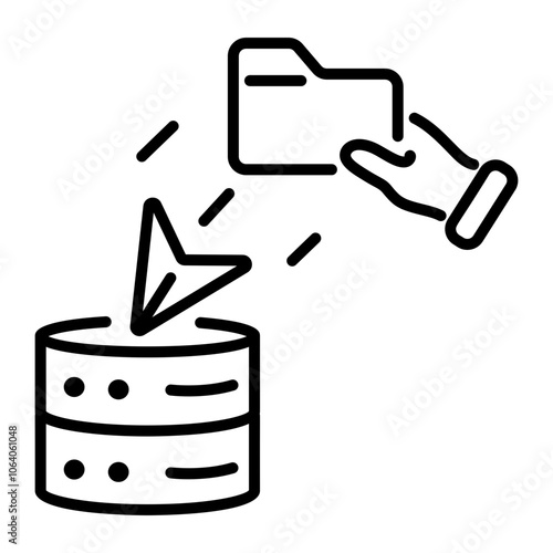 An outline style icon of data migration