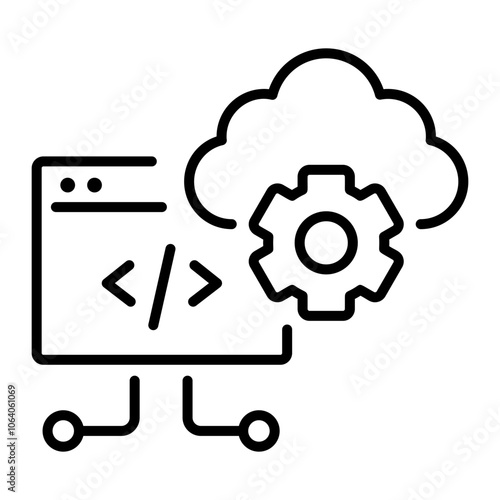 API icon in outline style
