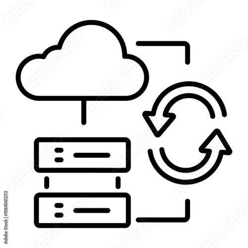 An outline style icon of cloud backup