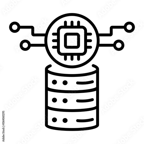 A linear icon of ai server