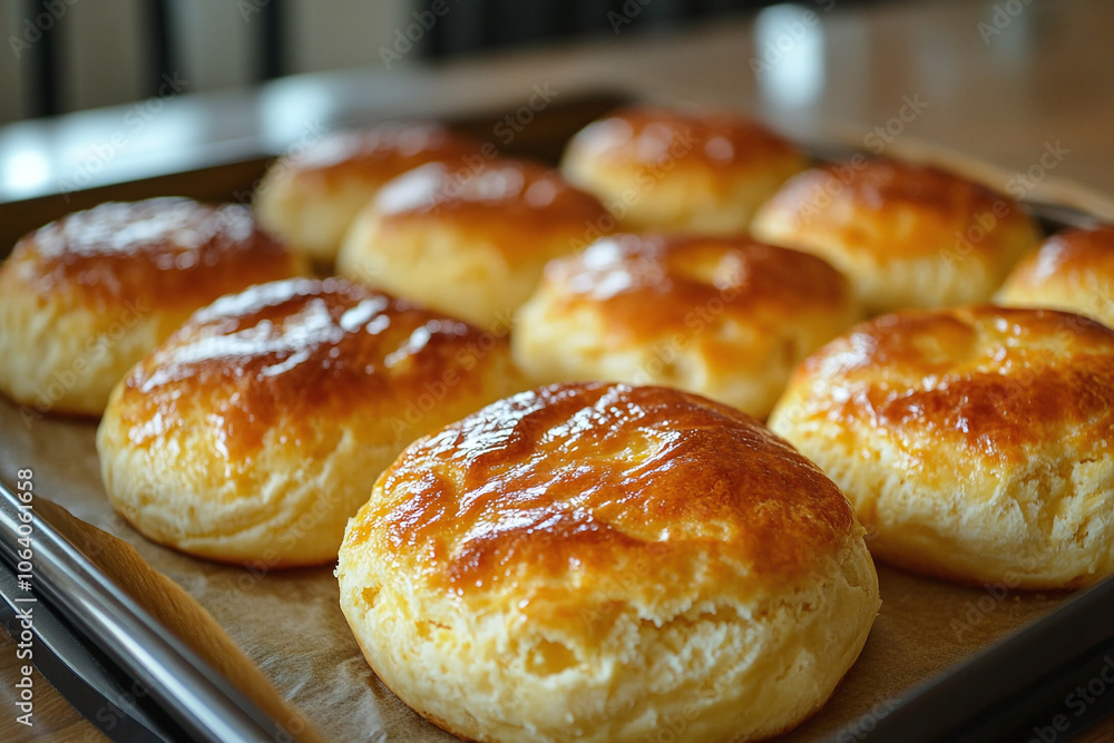 a baking tray filled with freshly baked cornbread. a baking tray filled with freshly baked cornbread.
