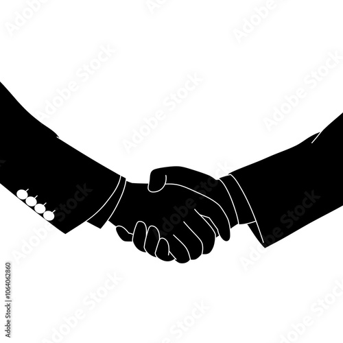 Hand shake silhouette vector illustration