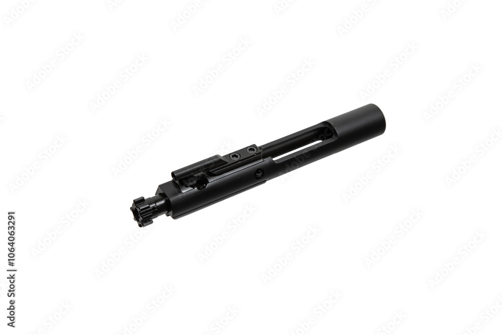 5.56 mm Assault Rifle Bolt isolated on white back 5.56 mm Assault Rifle Bolt isolated on white back