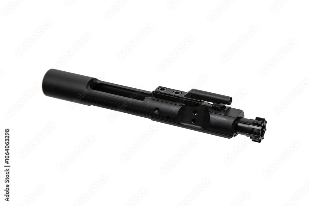 5.56 mm Assault Rifle Bolt isolated on white back 5.56 mm Assault Rifle Bolt isolated on white back