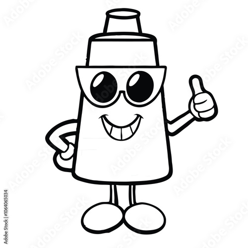Cool Thumbs-Up Bottle Character with Sunglasses