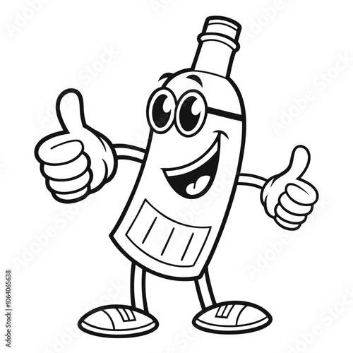 Cool Thumbs-Up Bottle Character with Sunglasses