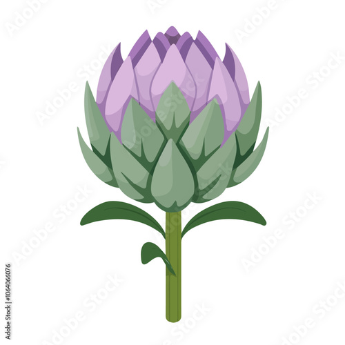 2D flat vector illustration artichoke icon isolated on a white background.