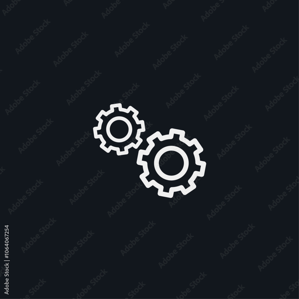 Settings gear icon flat vector design Settings gear icon flat vector design