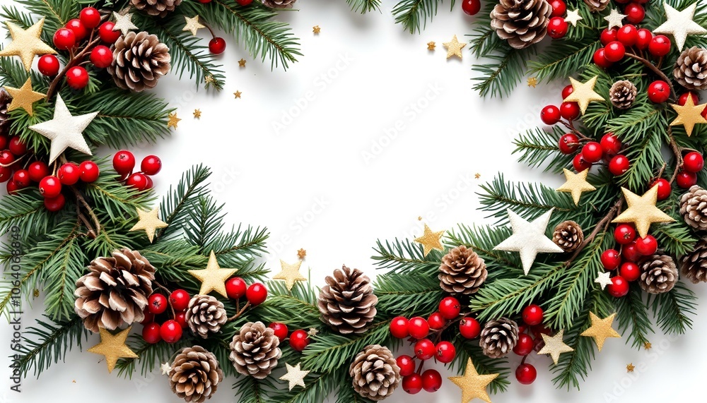 Christmas wreath with glowing Christmas lights. Christmas tree decoration. Holiday fir tree garland. Christmas wreath with glowing Christmas lights. Christmas tree decoration. Holiday fir tree garland.
