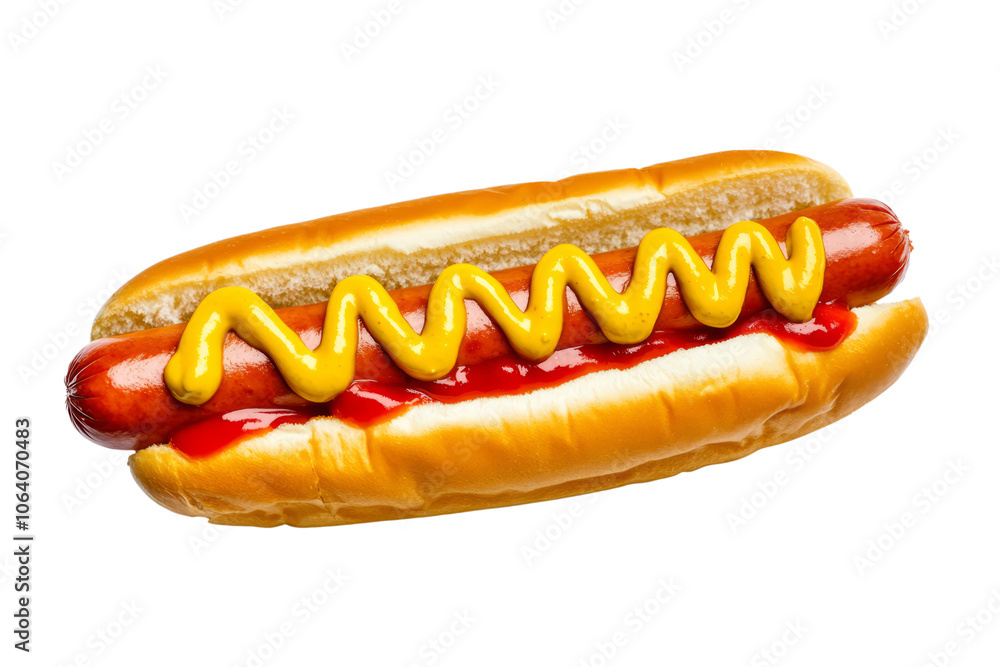 hot dog with mustard and ketchup, isolated on atransparent background, hot dog with mustard and ketchup, isolated on atransparent background,