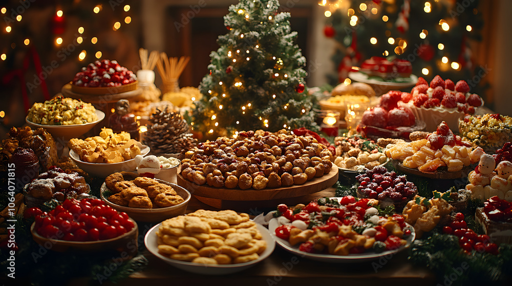 A Whimsical Holiday Feast on a Miniature Table Surrounded by Adorable Food Figures and Festive Decorations Capturing the Essence of Celebration A Whimsical Holiday Feast on a Miniature Table Surrounded by Adorable Food Figures and Festive Decorations Capturing the Essence of Celebration