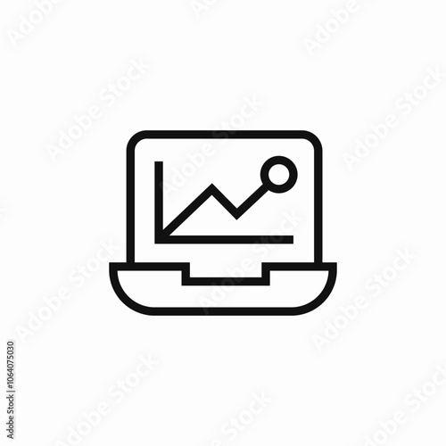 laptop statistics growth icon sign vector