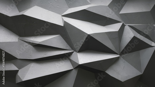 Wallpaper Mural An abstract close-up of a textured gray wall featuring dynamic triangular shapes, creating a modern and artistic atmosphere. Torontodigital.ca
