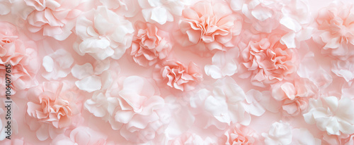 Abstract Soft Pink Floral Background Banner with Copy Space for Modern Design