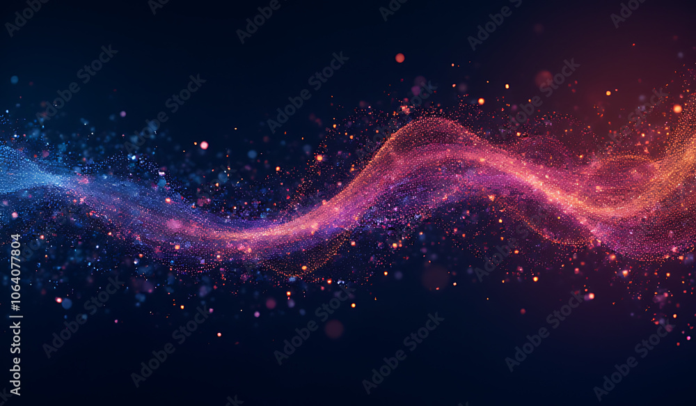 Obraz premium abstract particle tech creates modern backgrounds flyers brochures flowing dot patterns