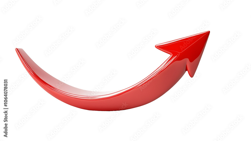 Red Curved Arrow Pointing Right Icon Isolated on Transparent Background Red Curved Arrow Pointing Right Icon Isolated on Transparent Background