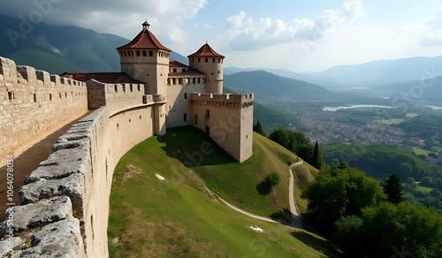 beautiful historic gorizia city walls surround ancient castle picturesque panorama cannons cultural heritage