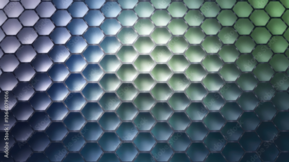 A mesmerizing hexagonal pattern featuring a gradient of blue to green hues, creating a modern and futuristic ambiance. A mesmerizing hexagonal pattern featuring a gradient of blue to green hues, creating a modern and futuristic ambiance.