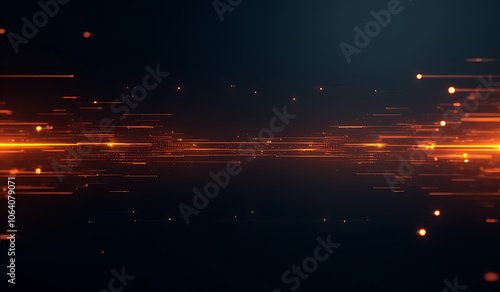 futuristic dark background features glowing orange lines suitable technology design projects
