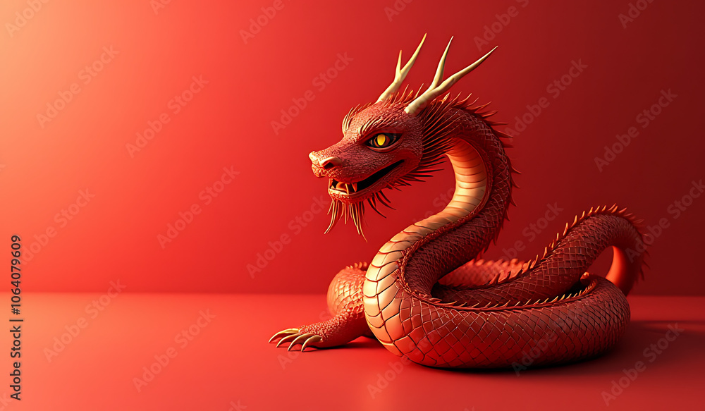 Obraz premium happy chinese new year features snake zodiac design asset